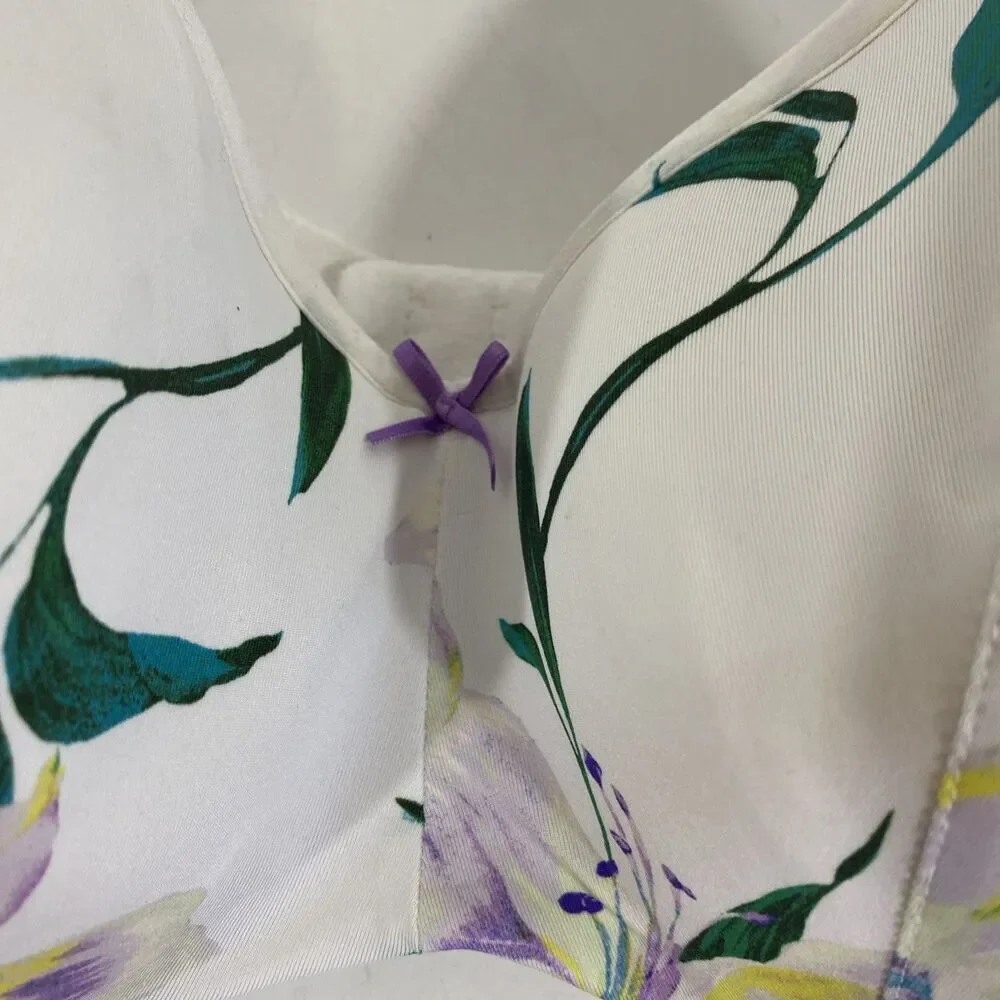 Womens Cacique Plus Smooth Balconette Bra Purple‎ Floral 42DDD